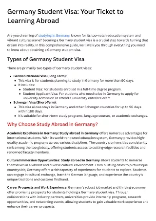 Germany Student Visa Your Ticket to Learning Abroad