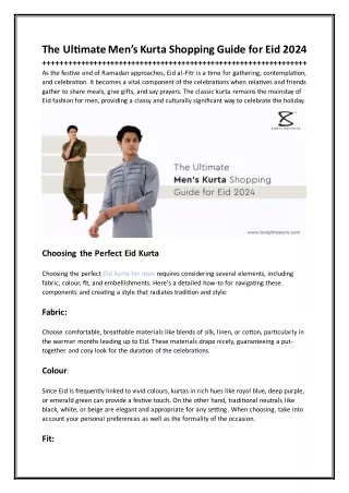 The Ultimate Mens Kurta Shopping Guide for Eid 2024