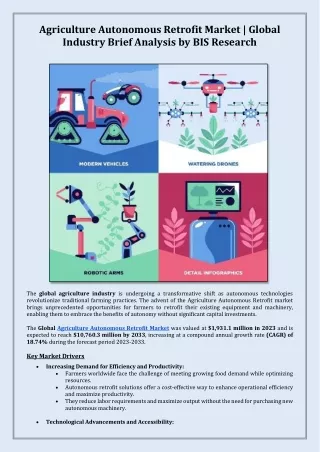 Agriculture Autonomous Retrofit Market | Industry Analysis by BIS Research