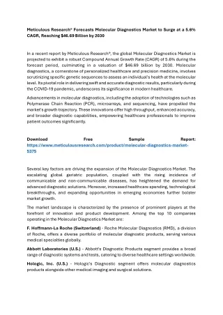 Molecular Diagnostics Market_Blog