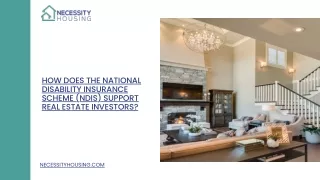 How does the National Disability Insurance Scheme (NDIS) support real estate investors