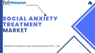 Social Anxiety Treatment Market Size, Growth Opportunities