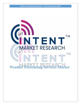 Weather Forecasting Services Market | Future Growth Aspect Analysis to 2030