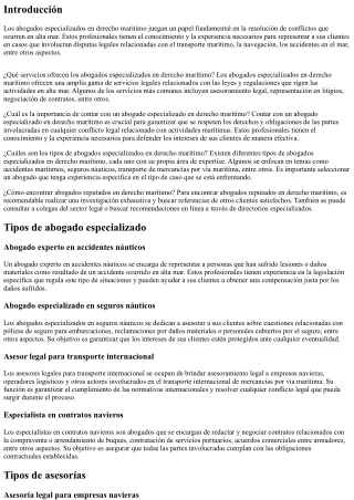 Abogados especializados en derecho marítimo: resolviendo conflictos en alta mar