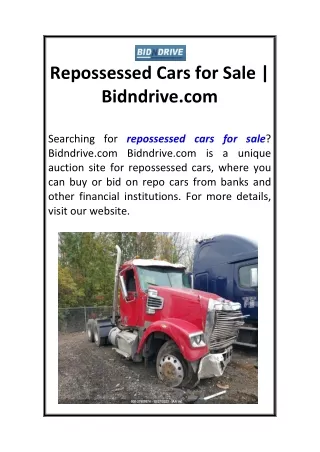 Repossessed Cars for Sale Bidndrive.com