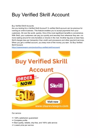 Buy Verified Skrill Account