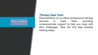 Therapy Cape Town  Daynewilliams.co.za