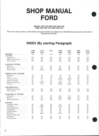 Ford 1110 Tractor Service Repair Manual