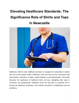 Elevating Healthcare Standards_ The Significance Role of Shirts and Tops in Newcastle