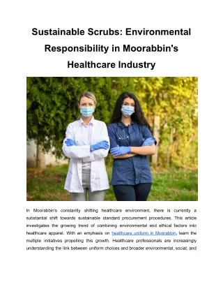 Sustainable Scrubs_ Environmental Responsibility in Moorabbin's Healthcare Industry