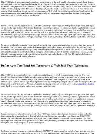 DKMTOTO Website Judi Togel, Slot Online &amp; Live Casino Online Terpercaya