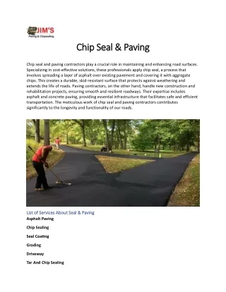Chip Seal & Paving