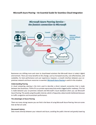 Microsoft Azure Peering: An Essential Guide for Seamless Cloud Integration