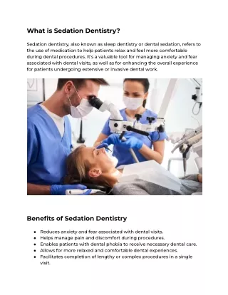 What is Sedation Dentistry