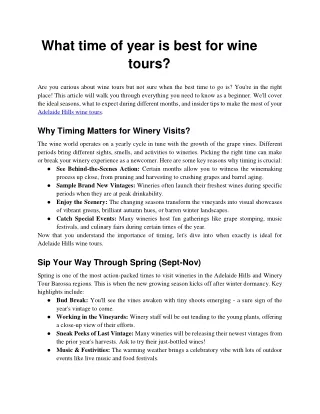 What time of year is best for wine tours