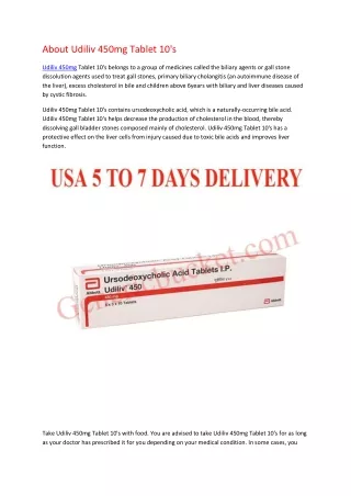 About Udiliv 450mg Tablet 10