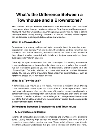 What's the Difference Between a Townhouse and a Brownstone