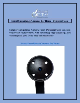 Secret Surveillance Cameras For Home  Deluxecctv.com