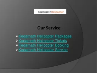 Kedarnath Helicopter Packages