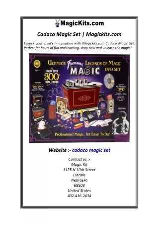 Cadaco Magic Set  Magickits.com