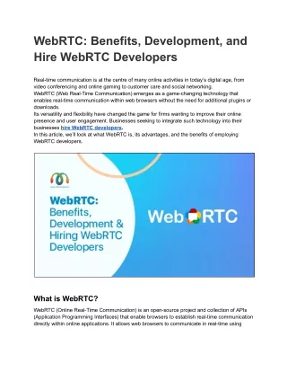 WebRTC_ Benefits, Development, and Hire WebRTC Developers