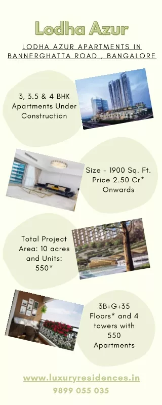 Lodha Azur 3, 3.5 & 4 BHK Apartments in Bannerghatta Road, Bangalore