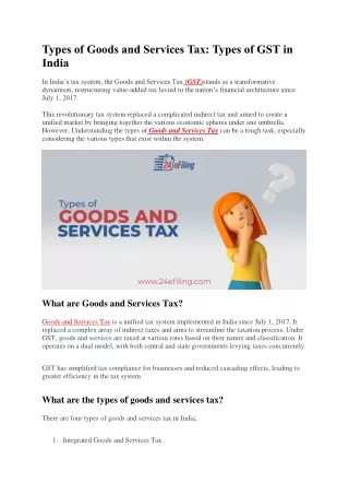 Types of Goods and Services Ta1