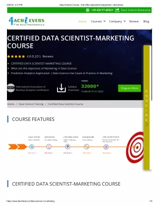 Data scientist in marketing course - 4achievers