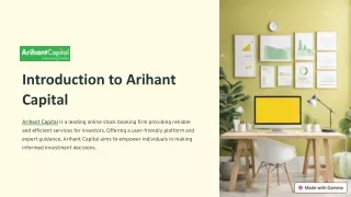 Arihant Capital: Your Premier Choice for Online Stock Booking