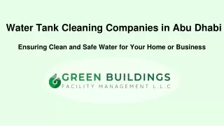 Water Tank Cleaning Companies in Abu Dhabi