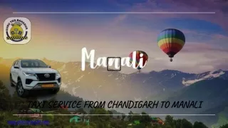 taxi service from Chandigarh to Manali