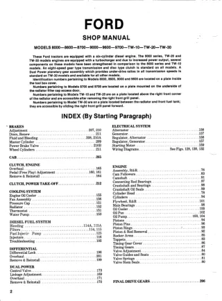 Ford TW-10 Tractor Service Repair Manual