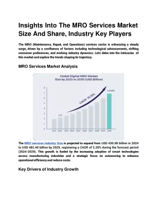 Insights Into The MRO Services Market Size And Share, Industry Key Players
