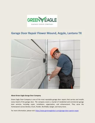 Garage Door Repair Flower Mound, Argyle, Lantana TX