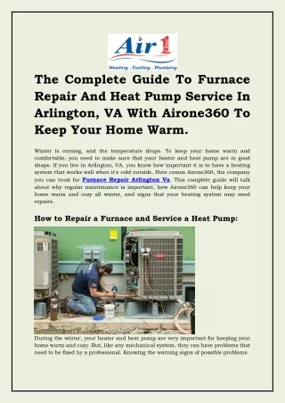 Heating Repair Alexandria Va