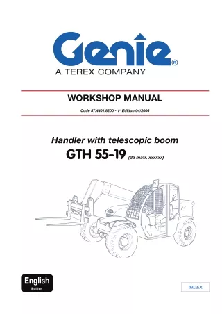 Genie GTH 55-19 Telehandler Service Repair Manual