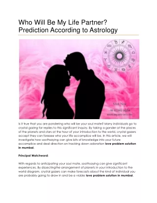 Who Will Be My Life Partner Prediction According to Astrology