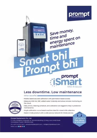 Prompt iSmart Ultrasonic Milk Analyzer