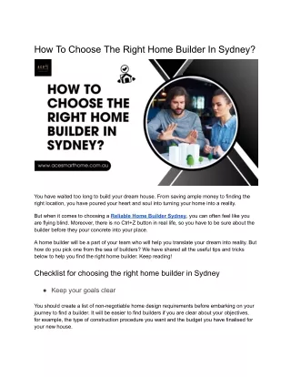 How To Choose The Right Home Builder In Sydney_