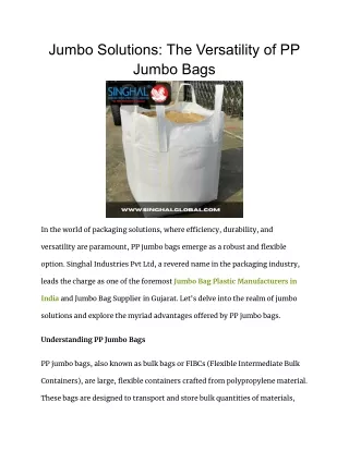 Jumbo Solutions_ The Versatility of PP Jumbo Bags