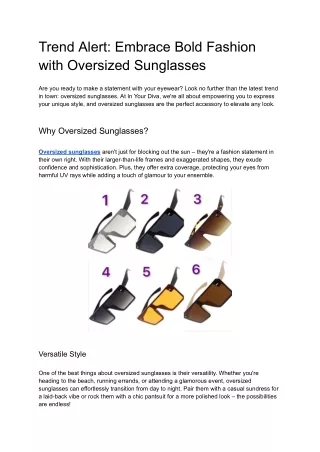 Trend Alert_ Embrace Bold Fashion with Oversized Sunglasses