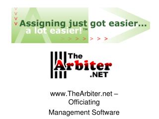 www.TheArbiter.net – Officiating Management Software
