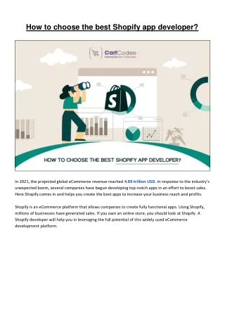 Key Factors to Consider: Choose the Best Shopify App Developer