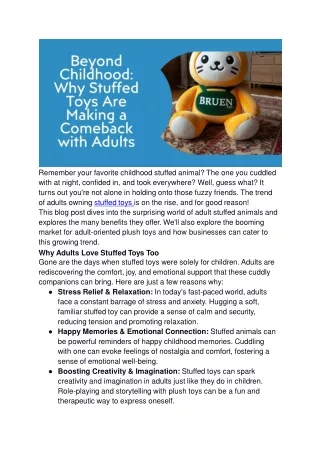 Beyond Childhood_ Why Stuffed Toys Are Making a Comeback with Adults