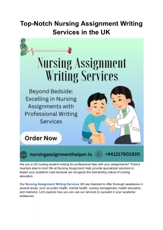 Top-Notch Nursing Assignment Writing Services in the UK