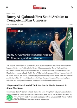 Rumy Ai-Qahtani First Saudi Arabian to Compete in Miss Universe