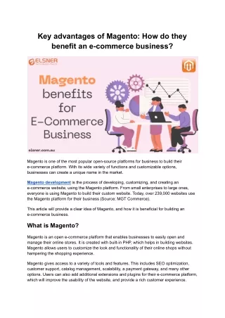 Key advantages of Magento: How do they benefit an e-commerce business?