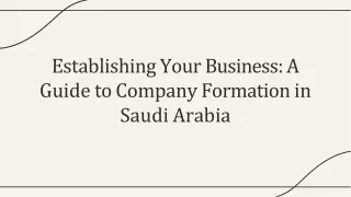 Company Formation in Saudi Arabia