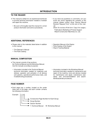 Hitachi EX17U Mini Excavator Service Repair Manual