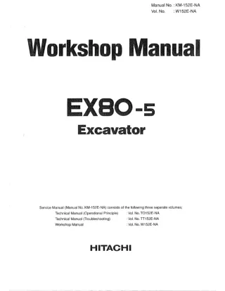 Hitachi EX80-5 Excavator Service Repair Manual